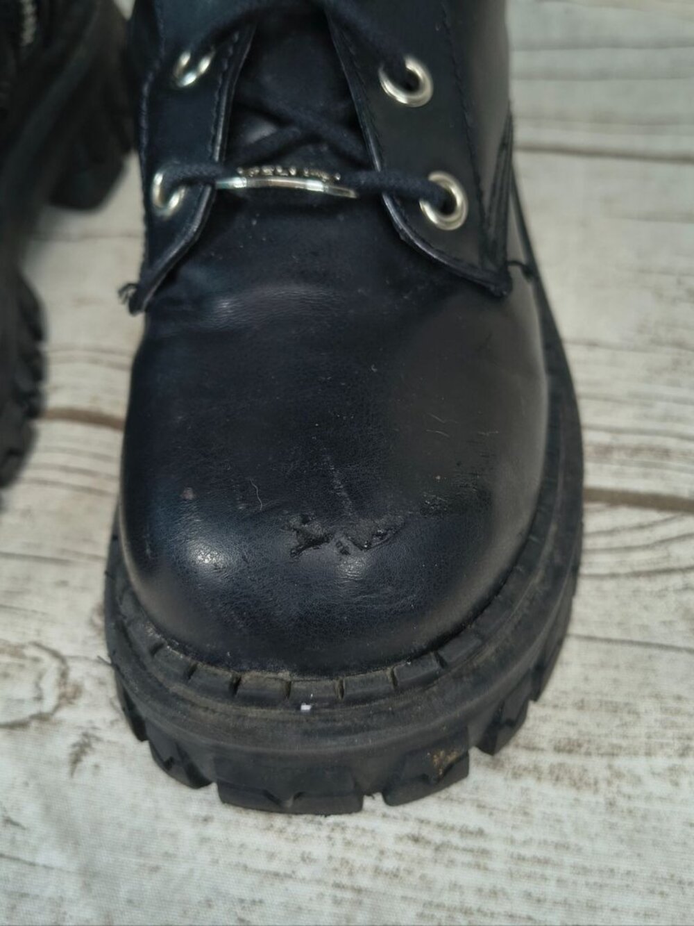 Delia's Black Lace Up Chunky Sole Combat Boots Women Size 7 - Picture 5 of 10